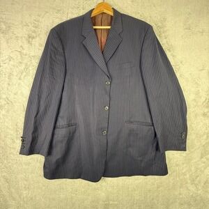 Ted Baker Endurance Mens Navy Blue Pinstripe 3-Button Blazer Suit Jacket 50R